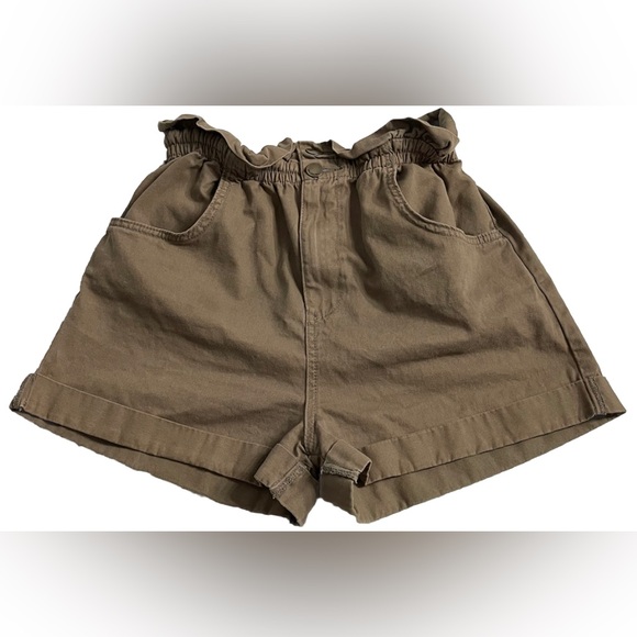 Billabong Sun Dialed Paperbag Shorts Womens Large Sage High Waist 2” Inseam - Picture 5 of 12